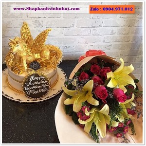 Combo Bánh Kem & Hoa Tươi - MM46